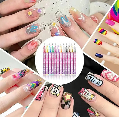 12 Colors Nail Marker Pen